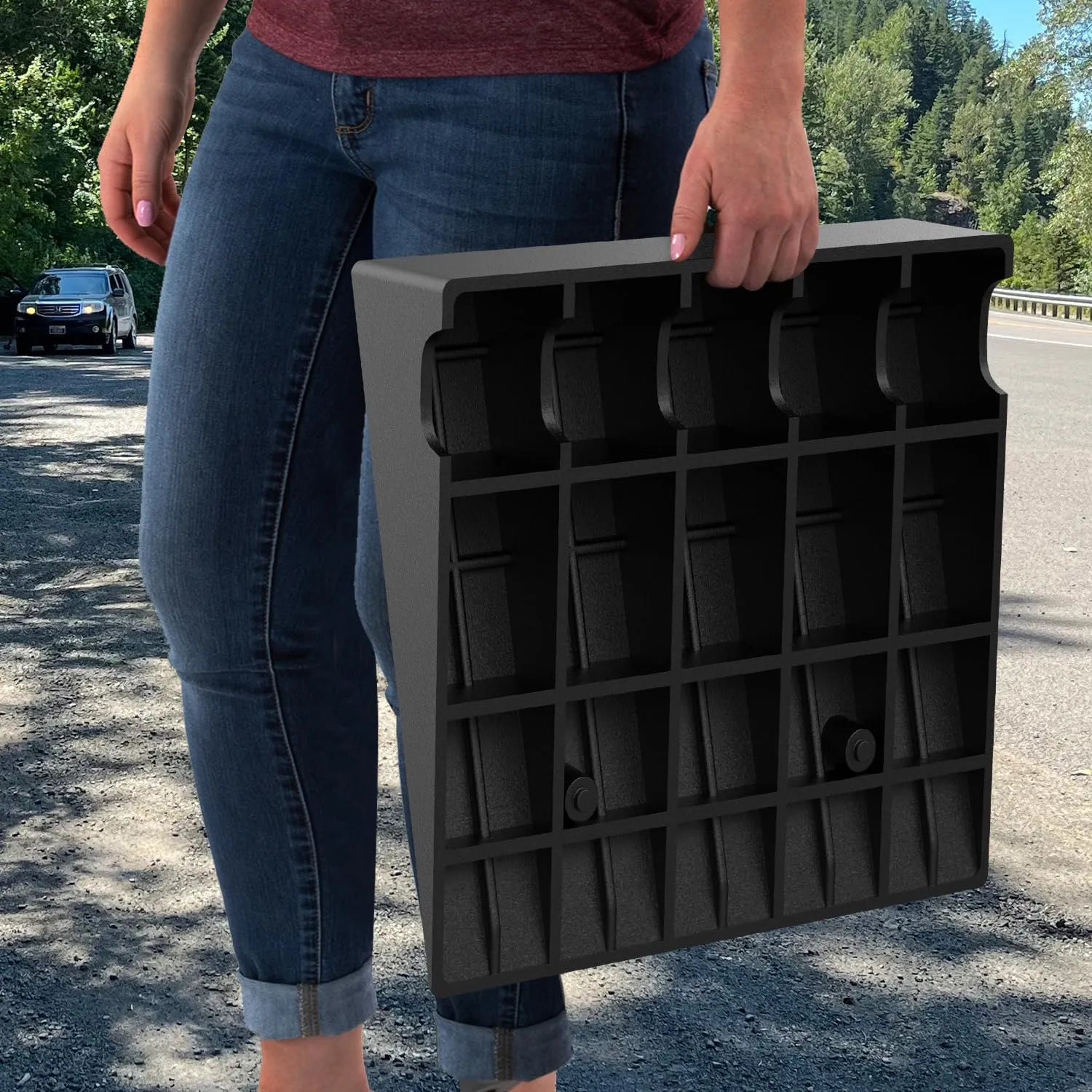 4.7 Inch 7000lbs Load Capacity Rise Height Heavy Duty Rubber Curb Ramp (Pair)