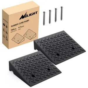 4.7 Inch 7000lbs Load Capacity Rise Height Heavy Duty Rubber Curb Ramp (Pair)