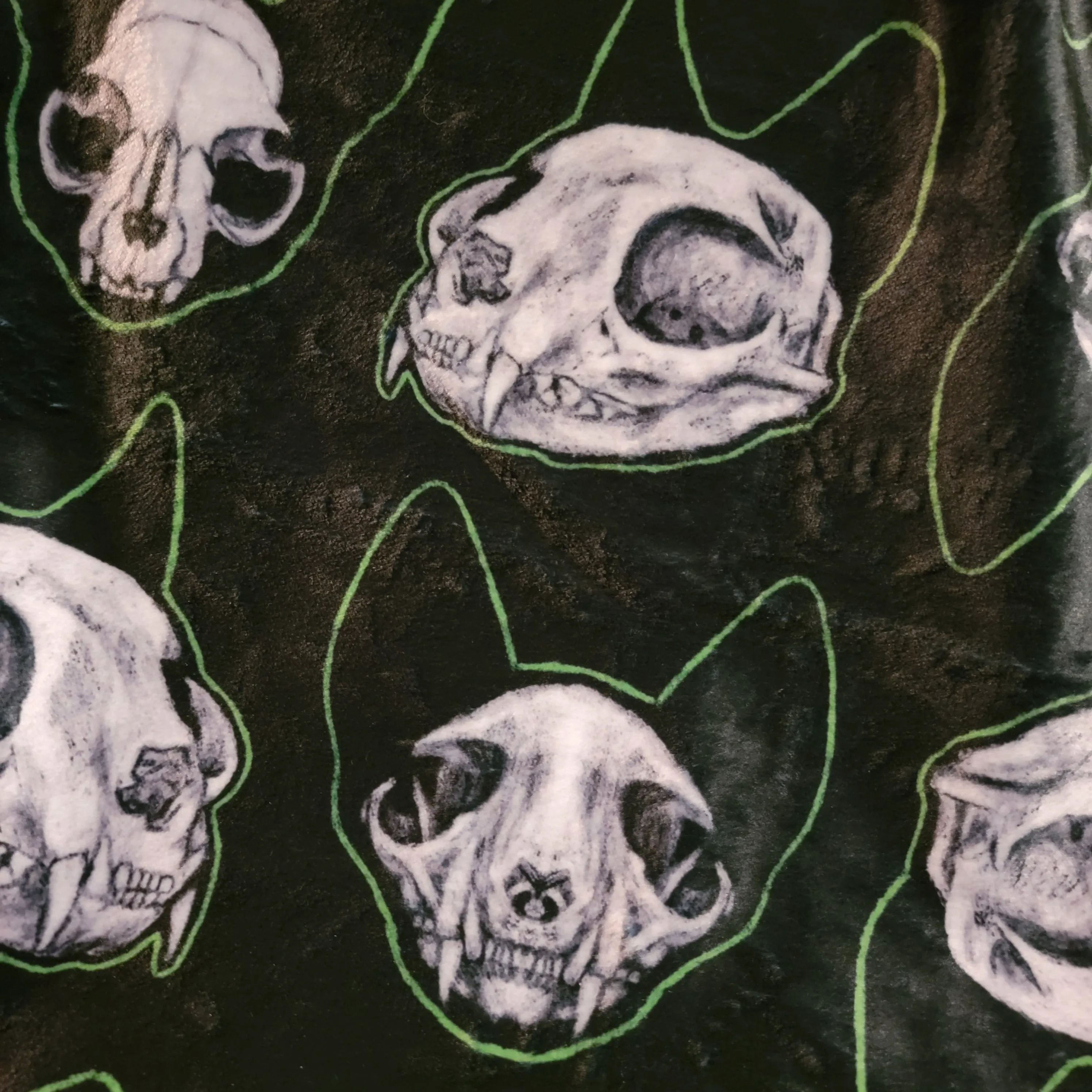 Cat Skulls Minky Blanket