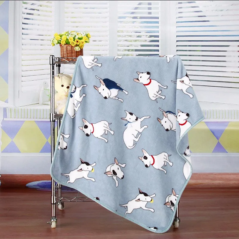 Coral Fleece Print Pet Blanket