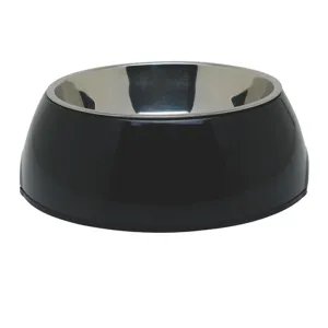 DogIt 2-in-1 Durable Bowl with Stainless Steel Insert Black X-Small 160ml