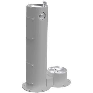 Halsey Taylor 4400DBFRKGRY Outdoor Fountain with Pet Station Non-Filtered FR Gray