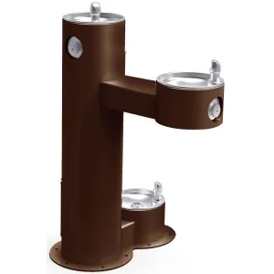 Halsey Taylor 4420DBBRN Outdoor Fountain Bi-Level with Pet Station Non-Filtered Brown