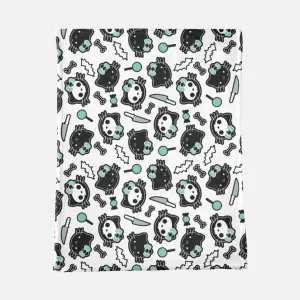 Hello KILLy Minky Blanket - White/Green