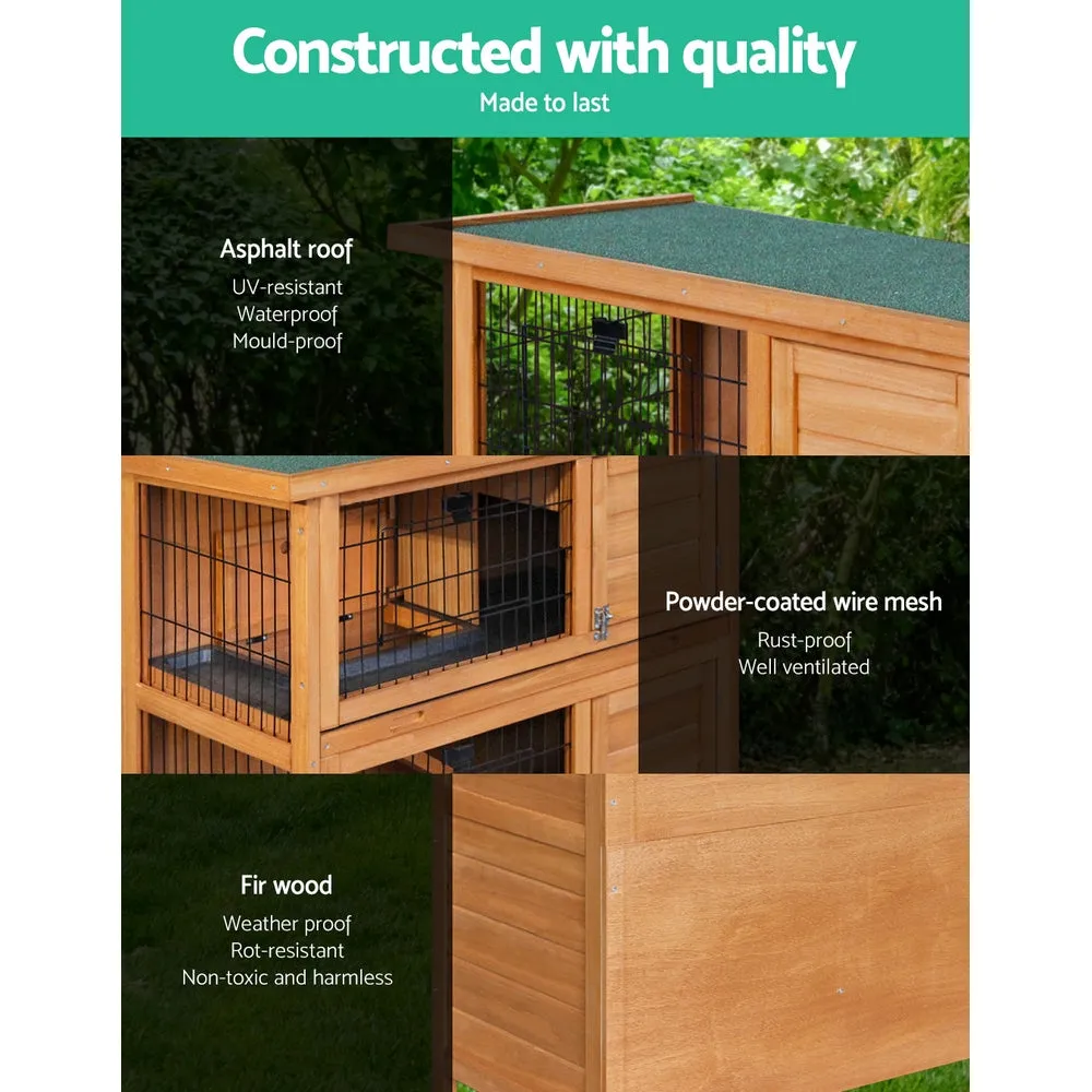 i.Pet 2 Storey Rabbit Hutch (Wooden)