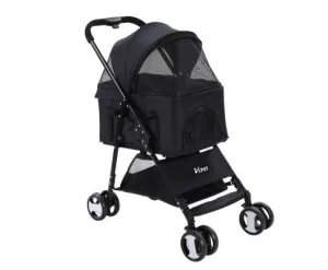 Pet Stroller & Carrier Foldable Pram 3 in 1 - Black