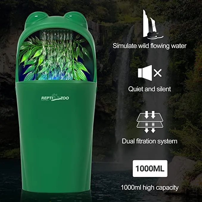 REPTIZOO Chameleon Water Dispenser Automatic Water Dripper Drinking Fountain with Indicator Light