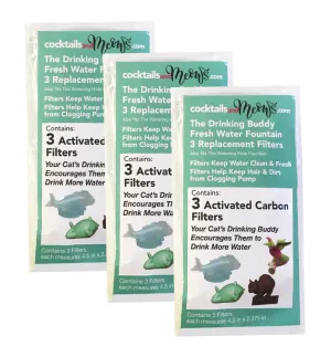 The Drinking Buddy Automatic Fountain 3-pack Filter Replacement - Value Pack of 3
