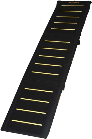 Tri Fold Dog Ramp - Supports up to 200lbs, 71 in. Long - Pet Gear Travel Lite Tri-Fold Reflective Pet Ramp